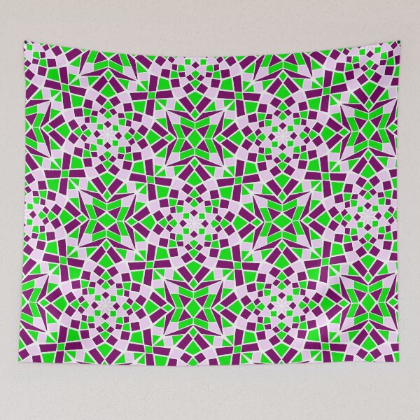 Item preview, Mosaic tile infinity pattern - green, plum, pastel purple designed and sold by Nadia Arsky.