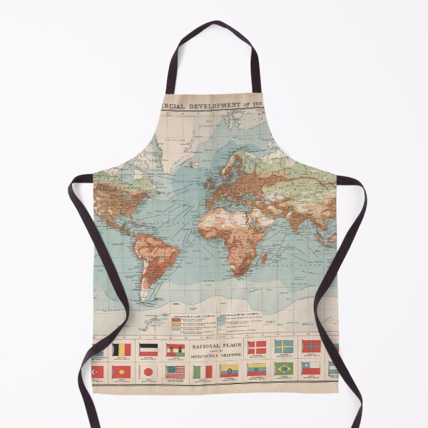 Item preview, Old World Commercial & Economic Development Map (1907) Vintage Global Shipping Merchant Atlas designed and sold by BravuraMedia.