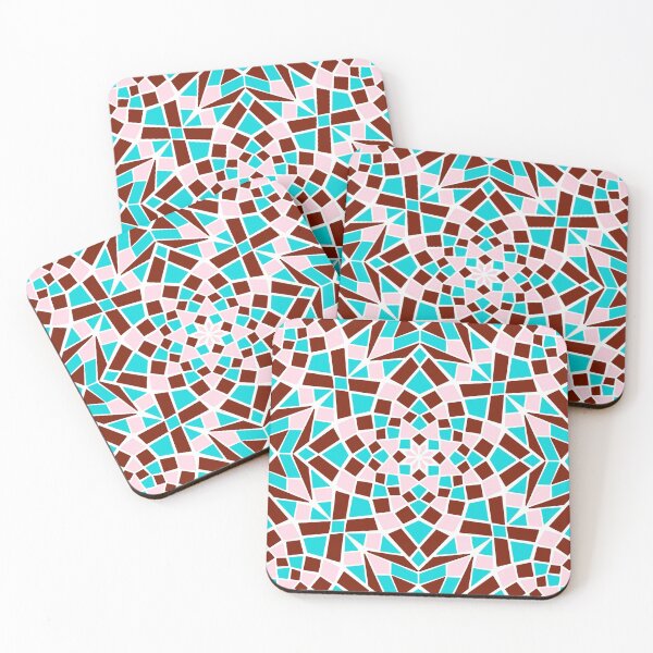 Item preview, Mosaic tile infinity pattern - burgundy, pink, turquoise  designed and sold by Nadia Arsky.