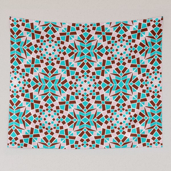 Item preview, Mosaic tile infinity pattern - burgundy, pink, turquoise  designed and sold by Nadia Arsky.