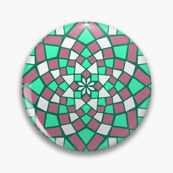 Item preview, Mosaic tile infinity pattern - pastel green and red, white  designed and sold by Nadia Arsky.