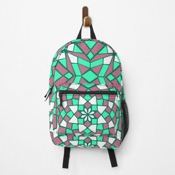 Item preview, Mosaic tile infinity pattern - pastel green and red, white  designed and sold by Nadia Arsky.