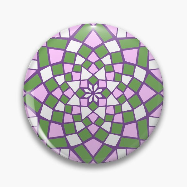 Item preview, Mosaic tile infinity pattern - moss green, pink, white, purple  designed and sold by Nadia Arsky.