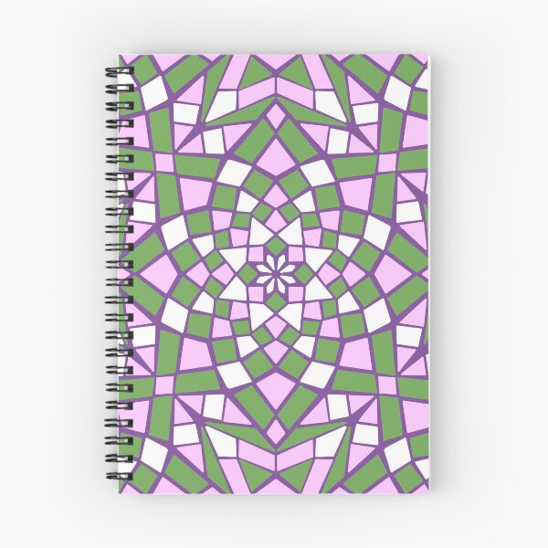 Item preview, Mosaic tile infinity pattern - moss green, pink, white, purple  designed and sold by Nadia Arsky.