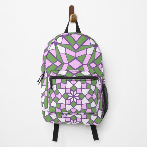 Item preview, Mosaic tile infinity pattern - moss green, pink, white, purple  designed and sold by Nadia Arsky.