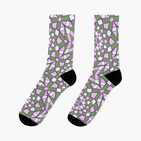 Item preview, Mosaic tile infinity pattern - moss green, pink, white, purple  designed and sold by Nadia Arsky.