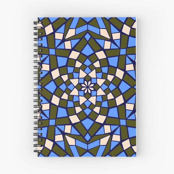 Item preview, Mosaic tile infinity pattern - blue, dark blue, green, cream  designed and sold by Nadia Arsky.