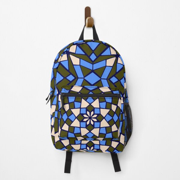 Item preview, Mosaic tile infinity pattern - blue, dark blue, green, cream  designed and sold by Nadia Arsky.