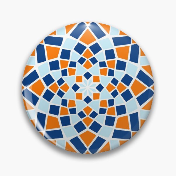 Item preview, Mosaic tile infinity pattern - blue, orange, light blue  designed and sold by Nadia Arsky.