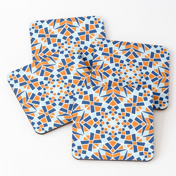 Item preview, Mosaic tile infinity pattern - blue, orange, light blue  designed and sold by Nadia Arsky.