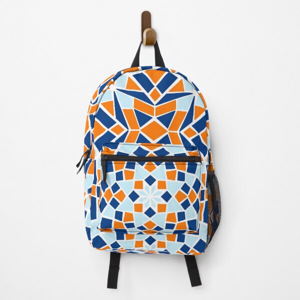 Item preview, Mosaic tile infinity pattern - blue, orange, light blue  designed and sold by Nadia Arsky.