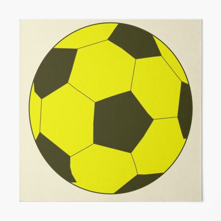 Impression rigide for Sale avec l'œuvre « Ballon de football de dessin  animé classique noir et blanc » de l'artiste Peachyspics