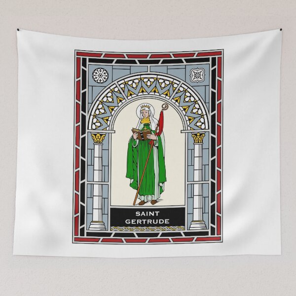 Item preview, ST GERTRUDE THE GREAT under STAINED GLASS designed and sold by CatholicSaints.