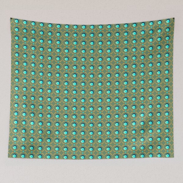 Aperçu de l'œuvre Beads and Scallops Repeat Gold on Soft Khaki 5748 créée et vendue par Art in My Loft.