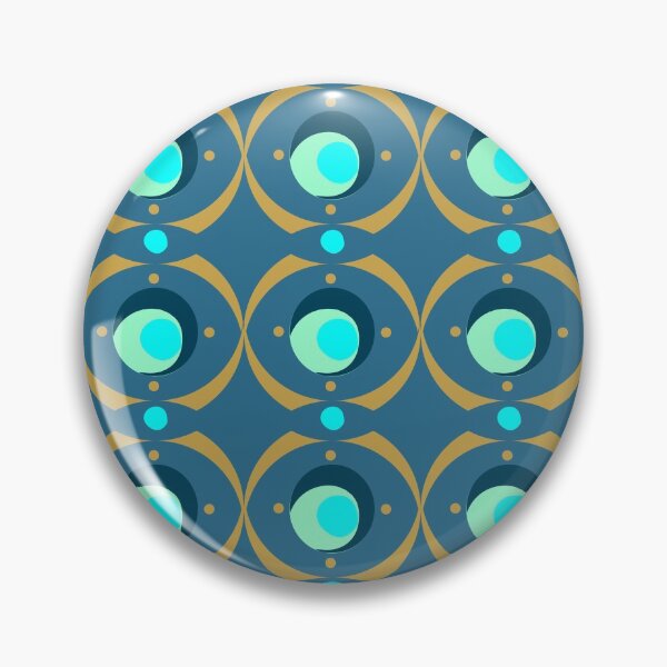 Item preview, Beads and Scallops Repeat Gold on Electric Blue 5748 designed and sold by Art in My Loft.