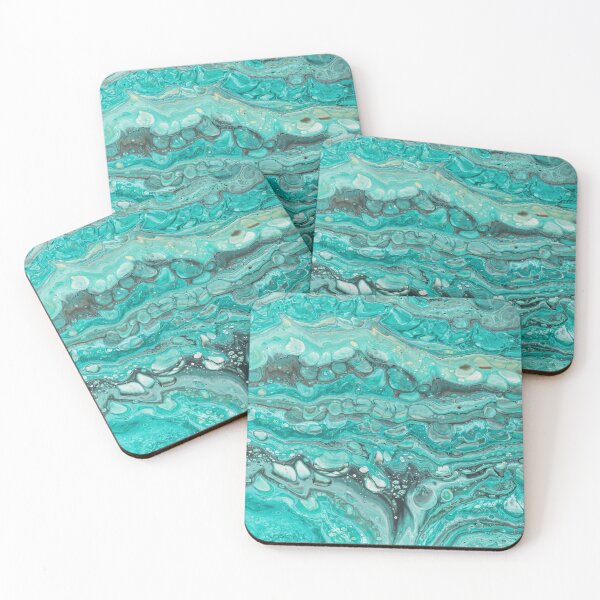 Item preview, Colorful Turquoise  Aqua Waves Abstract designed and sold by Pavnud.
