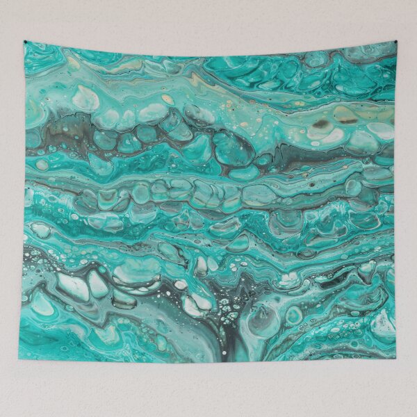 Item preview, Colorful Turquoise  Aqua Waves Abstract designed and sold by Pavnud.
