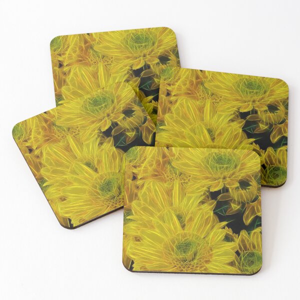 Item preview, glowing daisy flower fantasy in yellow gold designed and sold by mister-john.
