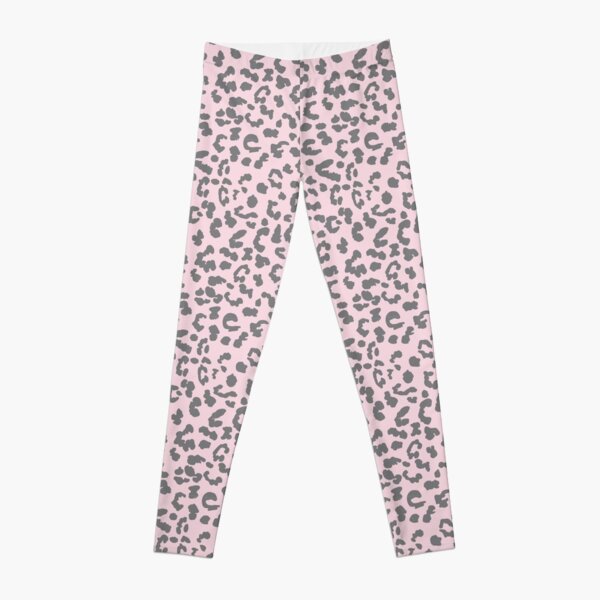 Leopard Print Pink Grey Leggings