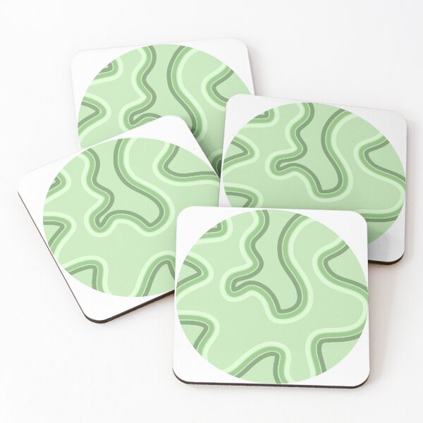 Item preview, Sage green squiggles designed and sold by MarbleStickerco.