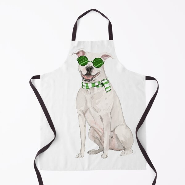 Item preview, White American Staffordshire Terrier Fleas Navidog Christmas designed and sold by SalonOfArt.