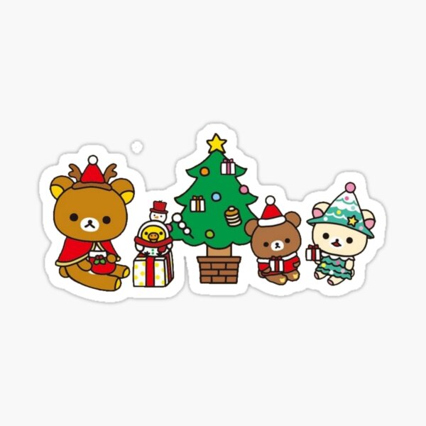 "Rilakkuma christmas" Sticker for Sale by Gamehamza Redbubble