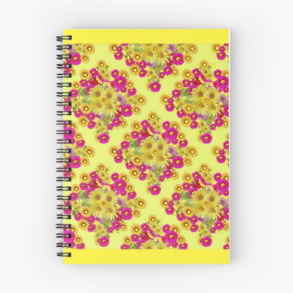 Item preview,  FUCHSIA HOLLYHOCKS SUNFLOWERS FLORAL  PATTERNS YELLOW ABSTRACT designed and sold by sharlesart.