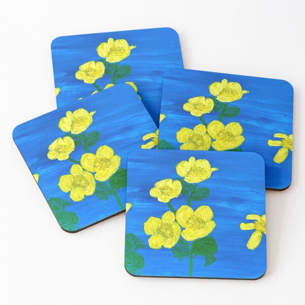 Item preview, Zingy Yellow on Blue  designed and sold by Ruth Breen Artwork .