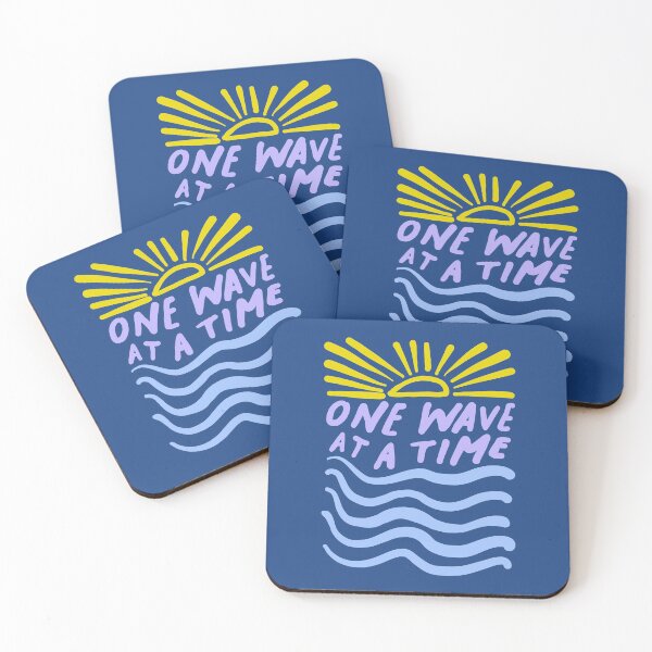 Item preview, One wave at a time - Pastel color inspirational quote art designed and sold by morgansgoods.