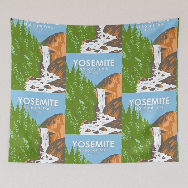 Item preview, Yosemite National Park Vernal Fall California Vintage designed and sold by KrisSidDesigns.