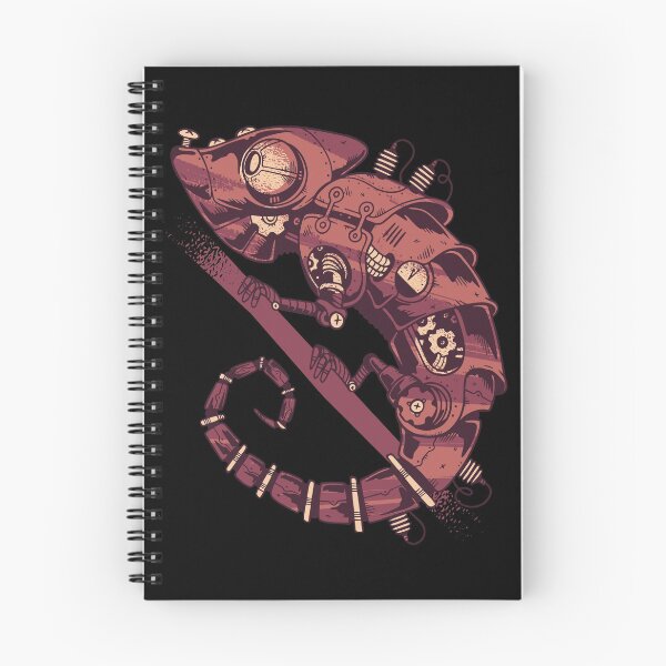 Item preview, Red Steampunk clockwork chameleon vintage style designed and sold by TRIBExSPACE.