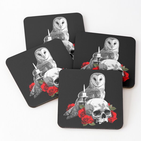 Item preview, Skull and Roses with Owl and lit Candle designed and sold by SpreadForSatan.