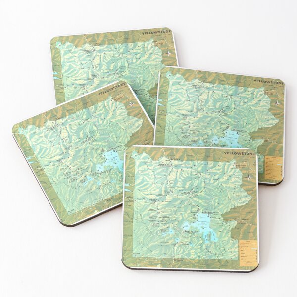 Item preview, Old Yellowstone National Park Map (1972) Vintage Wyoming Natural Reserve Atlas designed and sold by BravuraMedia.