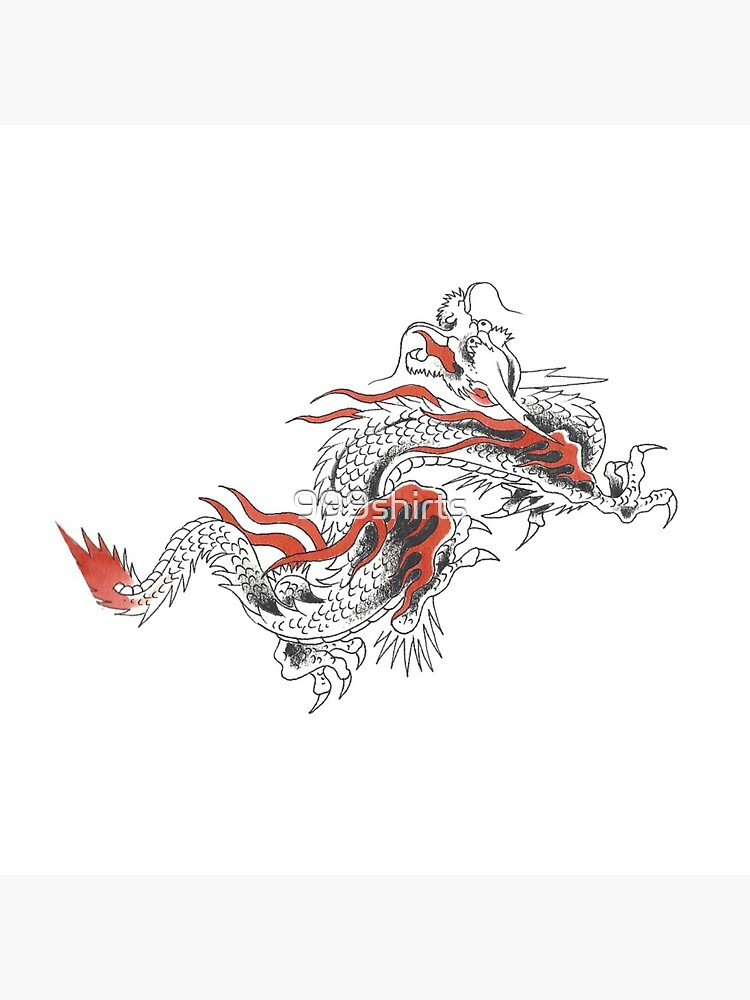 JAPANESE dragon TATTOO red black custom art design Pin for Sale by  999shirts