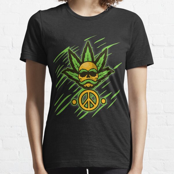 Item preview, Yellow Gaming Peace Weed Skull designed and sold by Teesite.