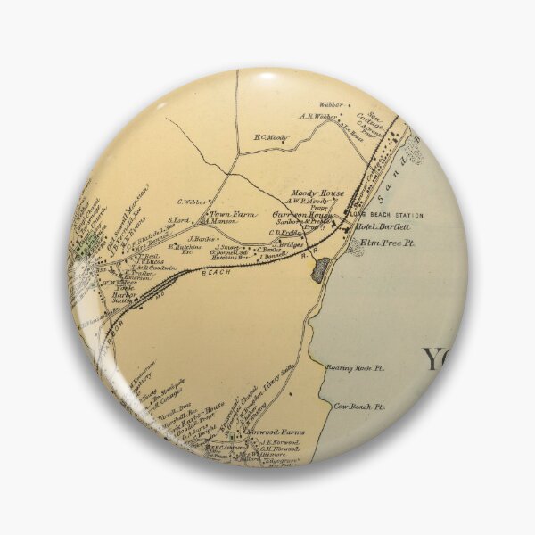 Item preview, Old York Beach ME Map (1894) Vintage Coastal Southern Maine Atlas designed and sold by BravuraMedia.