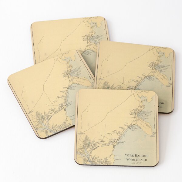 Item preview, Old York Beach ME Map (1894) Vintage Coastal Southern Maine Atlas designed and sold by BravuraMedia.