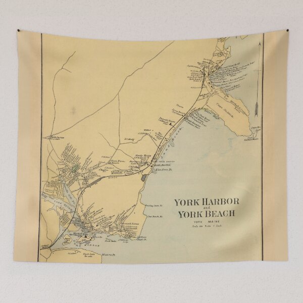 Item preview, Old York Beach ME Map (1894) Vintage Coastal Southern Maine Atlas designed and sold by BravuraMedia.