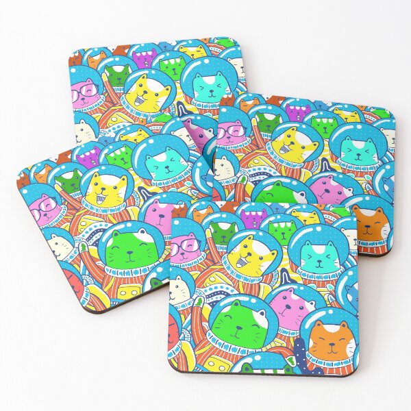 Item preview, A Colorful Crowd of Catstronauts designed and sold by KrisSidDesigns.