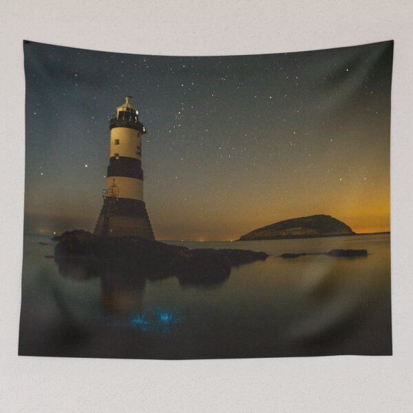 Item preview, Penmon Lighthouse and Puffin Island Bioluminescent Plankton  designed and sold by LluniauDafyddEm.