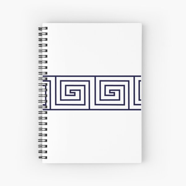 The Ozymandias Greek Key Pattern Blue Spiral Notebook