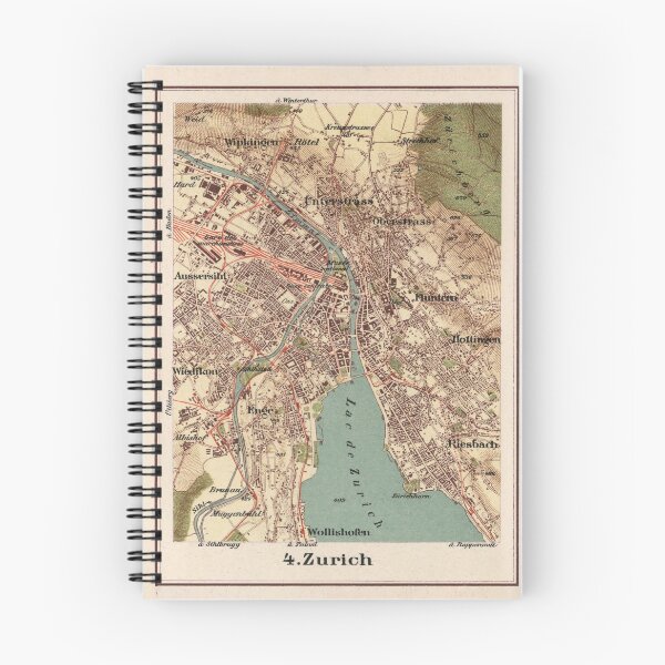 Item preview, Old Zurich Switzerland Map (1921) Vintage Swiss City & Street Atlas designed and sold by BravuraMedia.