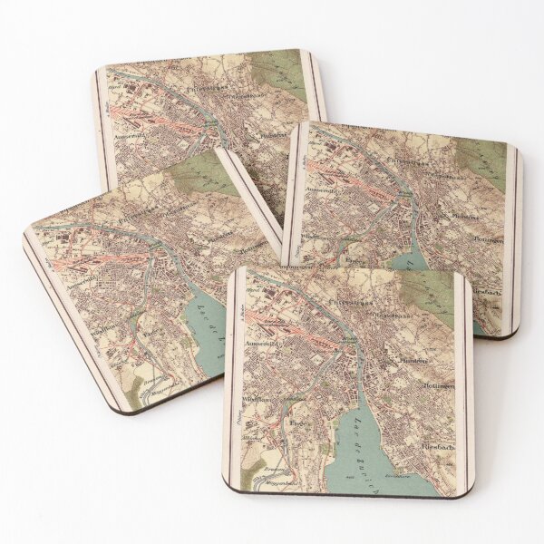 Item preview, Old Zurich Switzerland Map (1921) Vintage Swiss City & Street Atlas designed and sold by BravuraMedia.