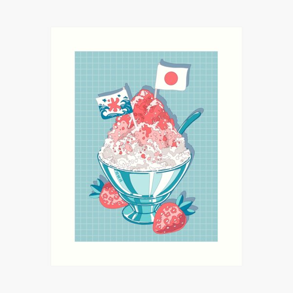 The Japanese shaved ice with some strawberry jam Art Print