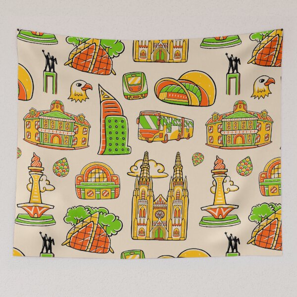 Item preview, Jakarta Indonesia Travel Pattern designed and sold by KrisSidDesigns.