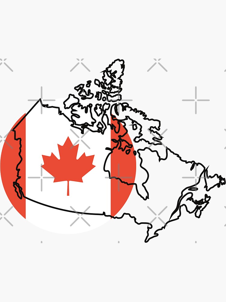 map-of-canada-sticker-for-sale-by-hg-tshirt-redbubble