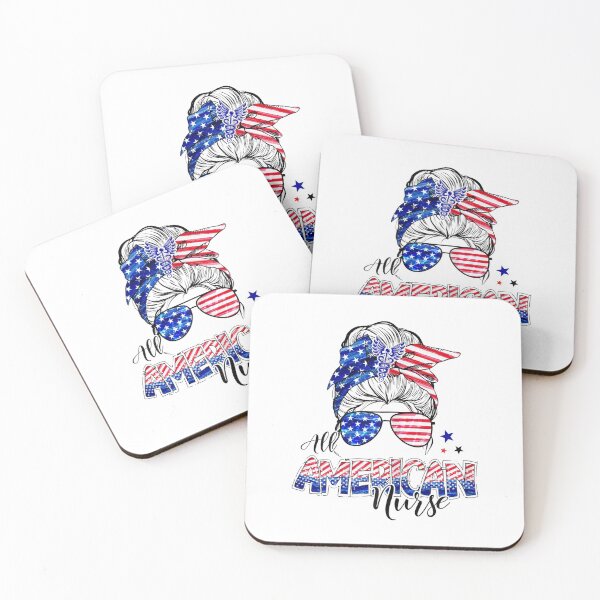 Item preview, American Flag Patriotic Nurse Messy Bun 4th Of July designed and sold by FelixRiojas.