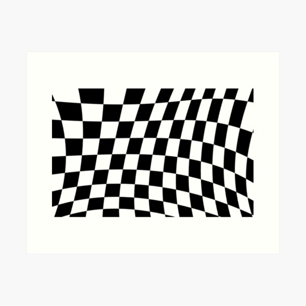 Vista previa del artículo con la obra «Estampado de cuadros Warp en blanco y negro», diseñado y vendido por CatharticTick.