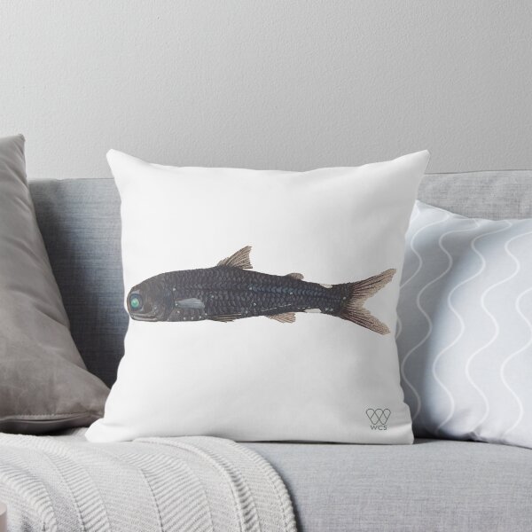 Green-Eyed Lantern Fish Throw Pillow