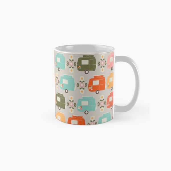 Item preview, Colourful Vintage Caravans and Daisies designed and sold by NattyDesigns.